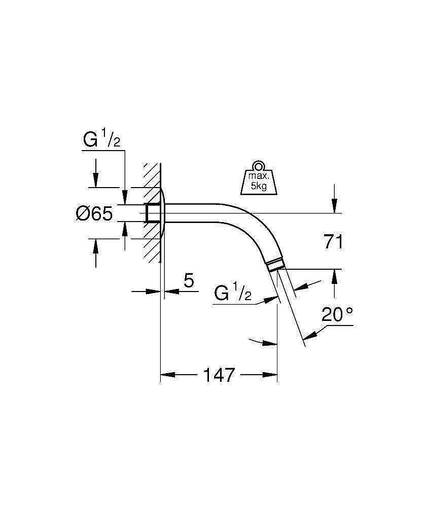 Душевой кронштейн Grohe Relexa neutral 28541000 купить в интернет-магазине сантехники Sanbest