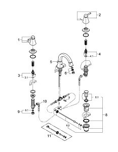 Смеситель для раковины на Grohe Grandera 20417000 хром купить в интернет-магазине сантехники Sanbest