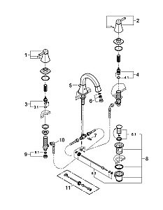 Смеситель для раковины на Grohe Grandera 20417000 хром купить в интернет-магазине сантехники Sanbest