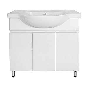 Тумба с раковиной Loranto Ирис CS00093567 80Н напольная, с раковиной Teo 80, белая для ванной в интернет-магазине Sanbest