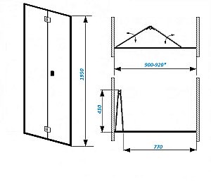 Душевая дверь CeruttiSpa BELLA D91B 90 купить в интернет-магазине Sanbest