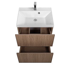 Тумба с раковиной Art&Max AM-Verona-Push-700-2C-SO-KV/AM-LAV-700-MR-FА Kadena Wood для ванной в интернет-магазине Sanbest