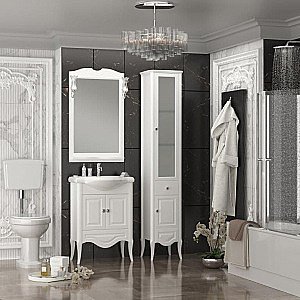 Тумба с раковиной Опадирис Брунелла 65 белая матовая для ванной в интернет-магазине Sanbest