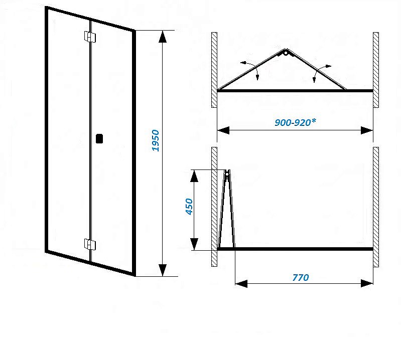 Душевая дверь CeruttiSpa BELLA D91B 90 купить в интернет-магазине Sanbest