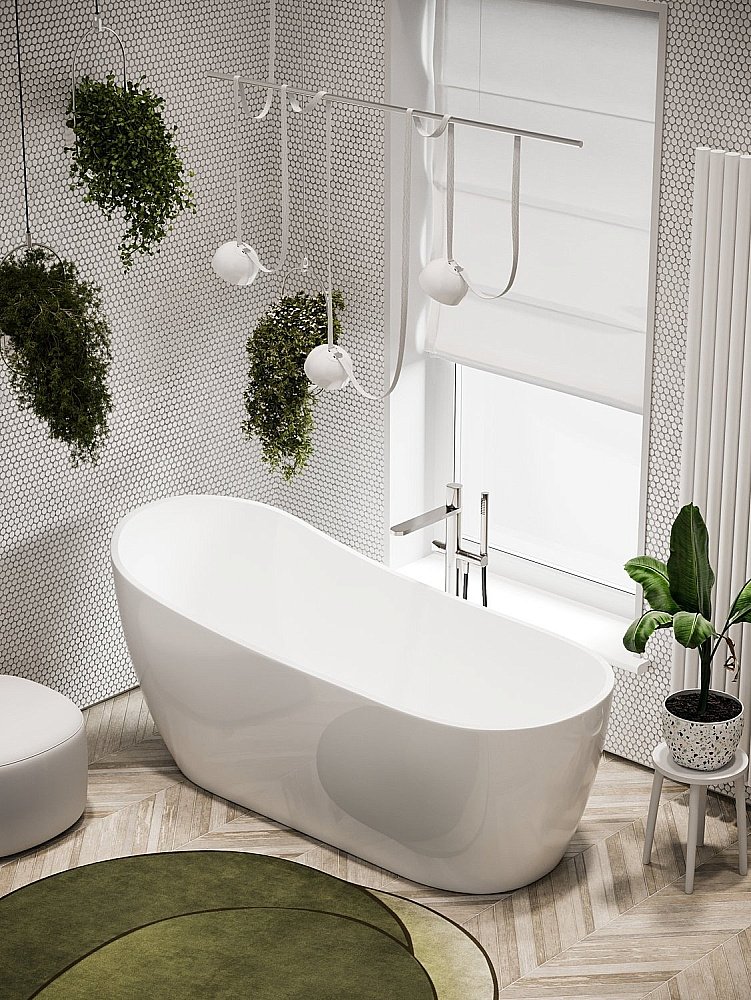 Акриловая ванна Sancos Perla 170х72 FB06 белая купить в интернет-магазине Sanbest