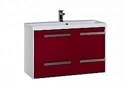 Тумба под раковину Aquanet Тиволи 100 бело-бордовая купить в интернет-магазине сантехники Sanbest