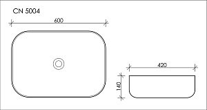 Раковина накладная Ceramica Nova Element CN5004 60 купить в интернет-магазине Sanbest