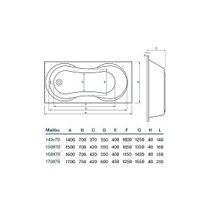 Ванна акриловая Koller Pool Malibu 170x75 купить в интернет-магазине Sanbest