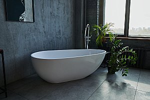 Ванна из искусственного камня Marmo Bagno Венеция 170х84 MB-VN170-85 белая купить в интернет-магазине Sanbest