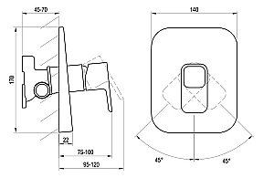 Смеситель для душа Ravak 10° R-box TD 066.00 купить в интернет-магазине сантехники Sanbest