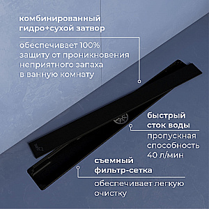 Душевой трап RGW Shower Drain SDR-22B 600 Черный купить в интернет-магазине Sanbest