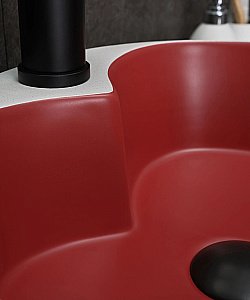 Раковина накладная Gid Esfera 40 N9013LS 52237 красная матовая, белый графит купить в интернет-магазине Sanbest