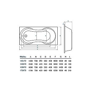 Ванна акриловая Koller Pool Malibu 170x75 MALIBU170X75 белая купить в интернет-магазине Sanbest