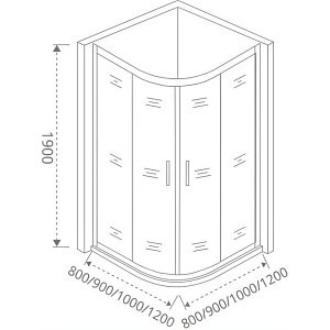 Душевой уголок Good Door COFE R-100-C-B стекло прозрачное/профиль черный купить в интернет-магазине Sanbest