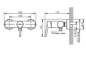 Смеситель для душа BRAVAT Palace F9172217CP-01-RUS купить в интернет-магазине сантехники Sanbest