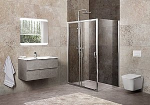 Душевой уголок BelBagno UNIQUE-AH-1-100/115-80-C-Cr 115х80 стекло прозрачное/профиль хром купить в интернет-магазине Sanbest