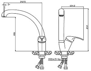 Смеситель для кухни Rossinka Y Y35-23U купить в интернет-магазине сантехники Sanbest