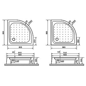 Душевой поддон RGW Acryl LUX/TN-Р 16180488-41 80х80 белый купить в интернет-магазине Sanbest