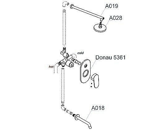 Душевая система WasserKRAFT Donau 5300 A13028 купить в интернет-магазине сантехники Sanbest