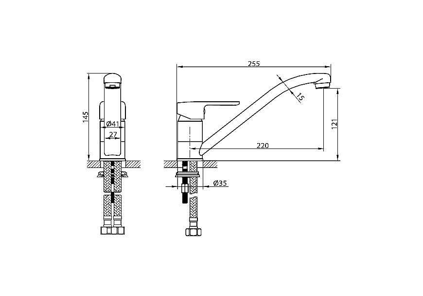 Смеситель для кухни Elghansa Emerald Plus 56A1510 хром купить в интернет-магазине сантехники Sanbest
