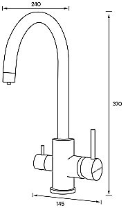 Смеситель для кухни Paulmark Essen Es213211-BS брашированная сталь купить в интернет-магазине сантехники Sanbest