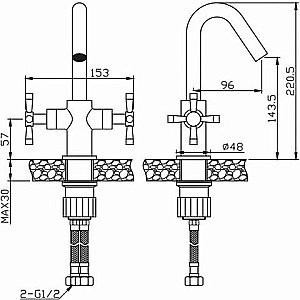 Смеситель для раковины Orange MIA M34-011ni никель купить в интернет-магазине сантехники Sanbest