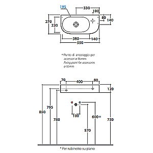 Раковина подвесная Globo Forty3 55 SCT55.BI*1dx белая купить в интернет-магазине Sanbest
