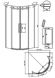 Душевой уголок Grossman Classic 301.K33.04.9090.21.10 90x90 стекло тонированное/профиль черный матовый купить в интернет-магазине Sanbest