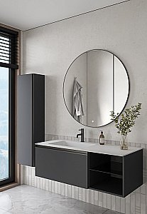 Тумба с раковиной Armadi Art QUATRO 6 120 ANTHRACITE/профиль ANTHRACITE для ванной в интернет-магазине Sanbest