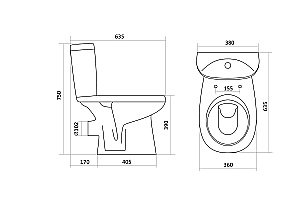 Унитаз-компакт Santek Анимо 1WH110035 с бачком, с крышкой купить в интернет-магазине Sanbest