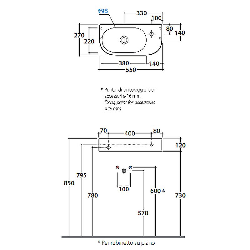 Раковина подвесная Globo Forty3 55 SCT55.BI*1dx белая купить в интернет-магазине Sanbest