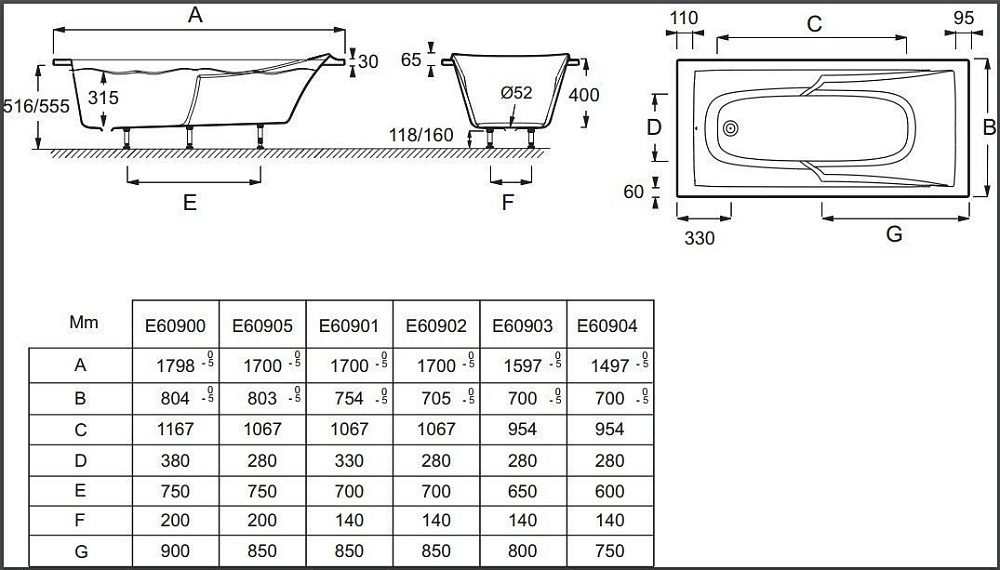 Ванна Jacob Delafon CORVETTE 3 160х70 купить в интернет-магазине Sanbest