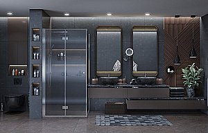 Душевой уголок Ambassador Diamond 12011105 90x90 стекло прозрачное/профиль хром купить в интернет-магазине Sanbest