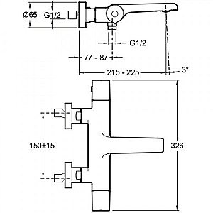 Смеситель для ванны термостатический Jacob Delafon AVID E97386-CP купить в интернет-магазине сантехники Sanbest