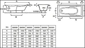 Ванна Jacob Delafon CORVETTE 3 160х70 купить в интернет-магазине Sanbest