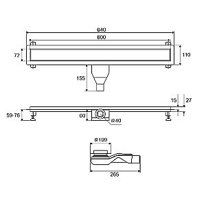 Душевой трап Excellent Stilio Gold 60 INEX.1515.600.R.GL золото купить в интернет-магазине Sanbest