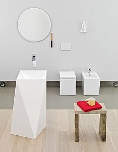 Раковина напольная Artceram Sharp 52 OSL008 01 00 bi белая купить в интернет-магазине Sanbest