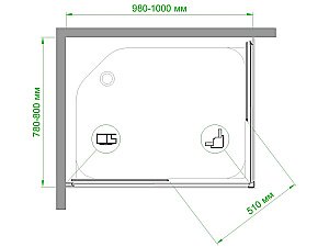 Душевой уголок Royal Bath RB8100HPD-C-BL 100х80 матовый купить в интернет-магазине Sanbest