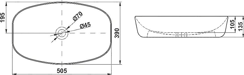 Раковина Melana  A500A-805 белая купить в интернет-магазине Sanbest