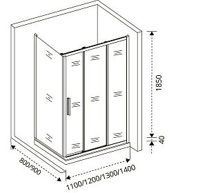 Душевой уголок Good door ORION WTW+SP 130x80 прозрачный купить в интернет-магазине Sanbest