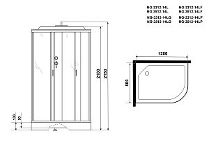 Душевая кабина Niagara Classic NG-3512-14LF 120х80 купить в интернет-магазине Sanbest