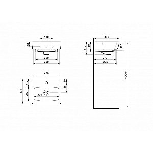 Раковина мебельная Santek Нео 40 1.WH30.2.183 белая купить в интернет-магазине Sanbest