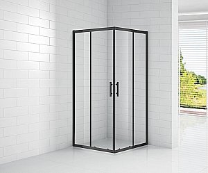 Душевой уголок Cezares Eco 100x100 ECO-O-A-2-100-C-NERO стекло прозрачное/профиль черный купить в интернет-магазине Sanbest