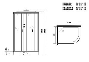 Душевая кабина Niagara Classic NG-3512-14LF 120х80 купить в интернет-магазине Sanbest