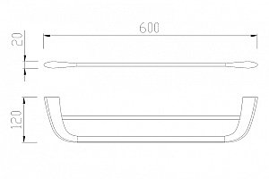 Полотенцедержатель двойной Abber NORD AA1553 60 хром купить в интернет-магазине сантехники Sanbest