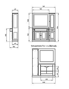 Комплект мебели для ванной Migliore Ravenna 120 Oliva Dorato с пеналом для ванной в интернет-магазине Sanbest