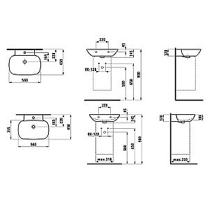 Раковина Laufen INO 8.1030.2.000.104.1 белая купить в интернет-магазине Sanbest