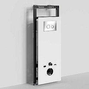 Инсталляция для унитаза WasserKraft Salm 27TLT.010.ME.WH.CH01  белая панель/кнопка хром купить в интернет-магазине сантехники Sanbest