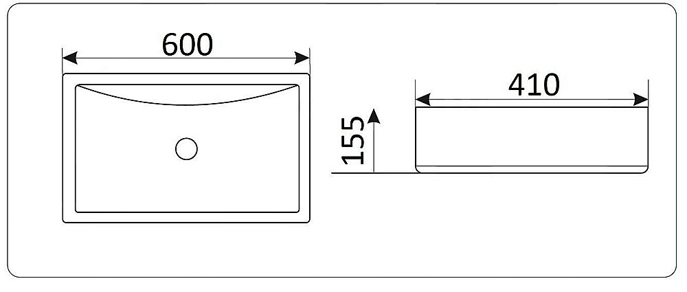 Раковина накладная Ceramalux N 60 9121 белая купить в интернет-магазине Sanbest