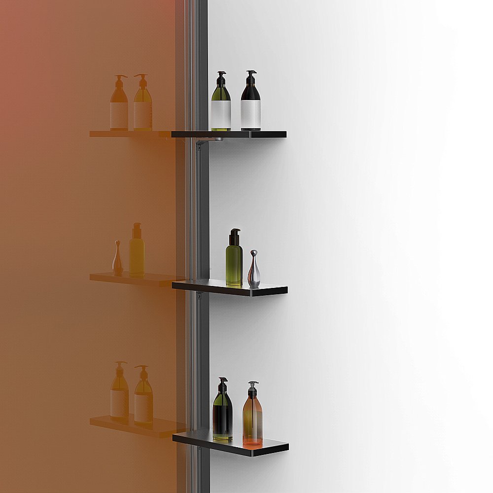 Душевая перегородка Vincea Walk-In VSW-1WSL120GSGM 120 профиль вороненая сталь/стекло янтарь купить в интернет-магазине Sanbest